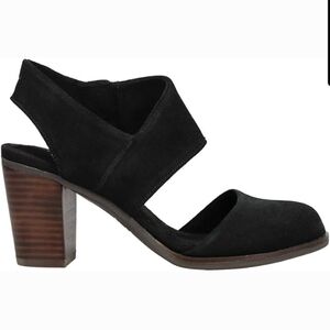 TOMS Majorca Closed Toe Cutout Block Heel Black Size 10